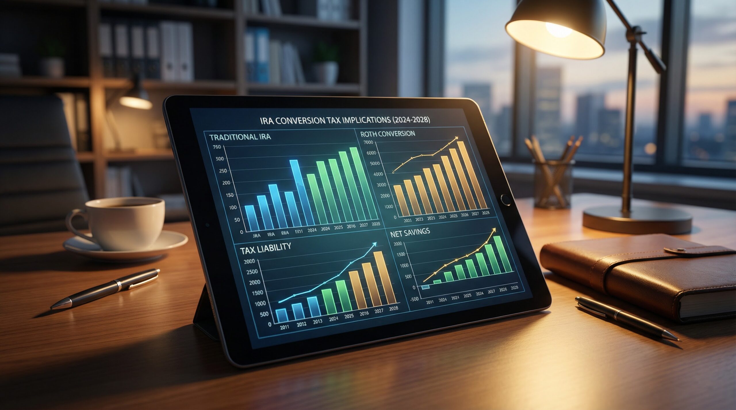 Financial charts showing tax implications