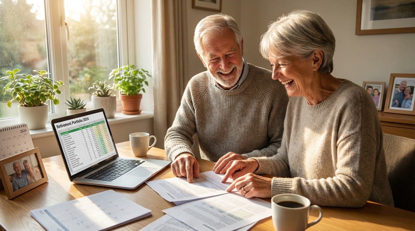 Senior couple planning retirement finances
