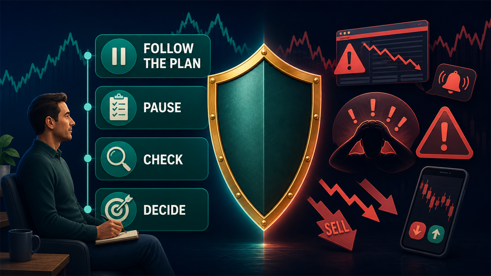 Investment behavior guardrails: follow the plan, pause, check, and decide during market stress